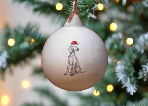 Weimaraner Ceramic Bauble